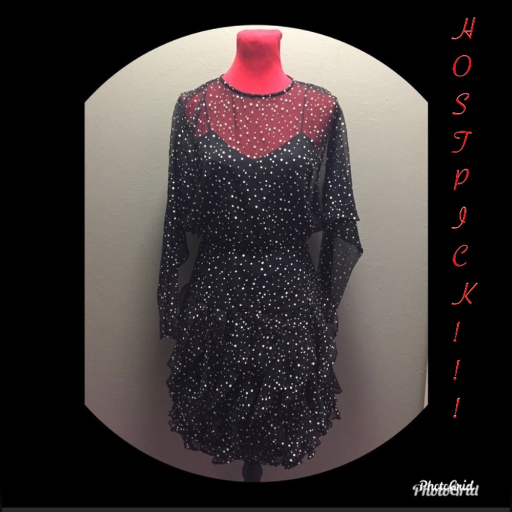 BESTY B ADAM BLACK & WHITE PLOKA DOT DRESS.